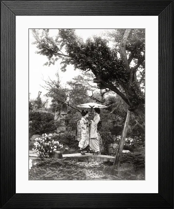 Framed Print : Two geishas under a parasol, Japan, c. 1890 Framed Print : Two geishas under a parasol, Japan, c. 1890