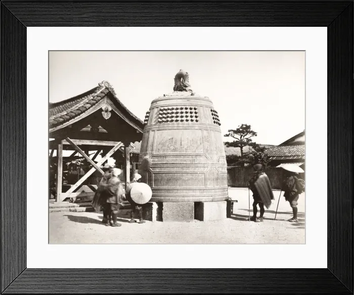 Framed Print : c. 1880s Japan - giant bronze bell Framed Print : c. 1880s Japan - giant bronze bell