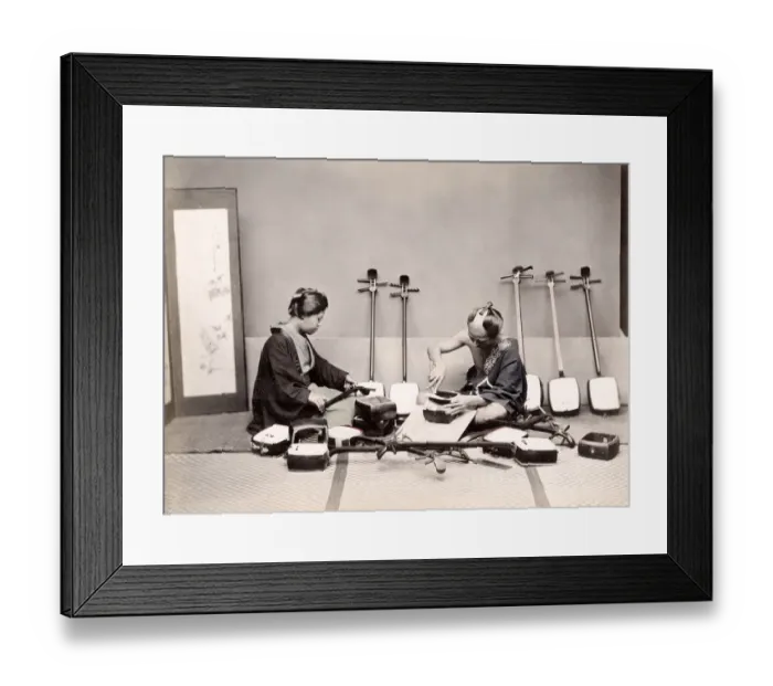 Framed Print : c. 1880s Japan -making a shamisen Framed Print : c. 1880s Japan -making a shamisen