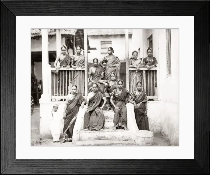 Framed Print : Group of Indian women, dancers, India, c. 1880s Framed Print : Group of Indian women, dancers, India, c. 1880s