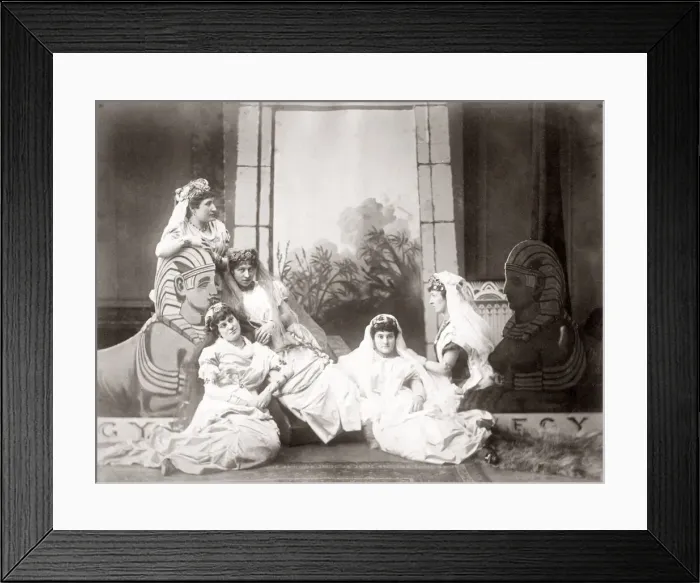 Framed Print : European women in classical setting, Egypt, c. 1880 s Framed Print : European women in classical setting, Egypt, c. 1880 s