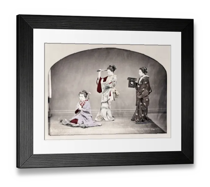 Framed Print : Late 19th century - young Japanese women Framed Print : Late 19th century - young Japanese women