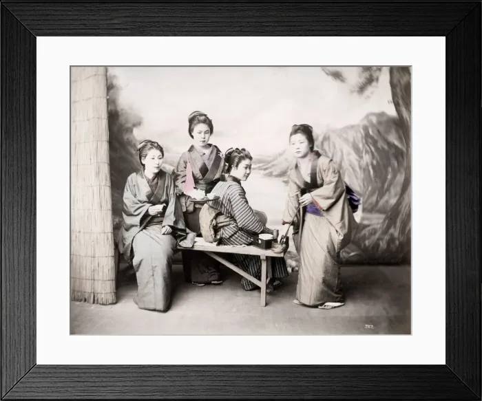Framed Print : Late 19th century - young Japanese women Framed Print : Late 19th century - young Japanese women