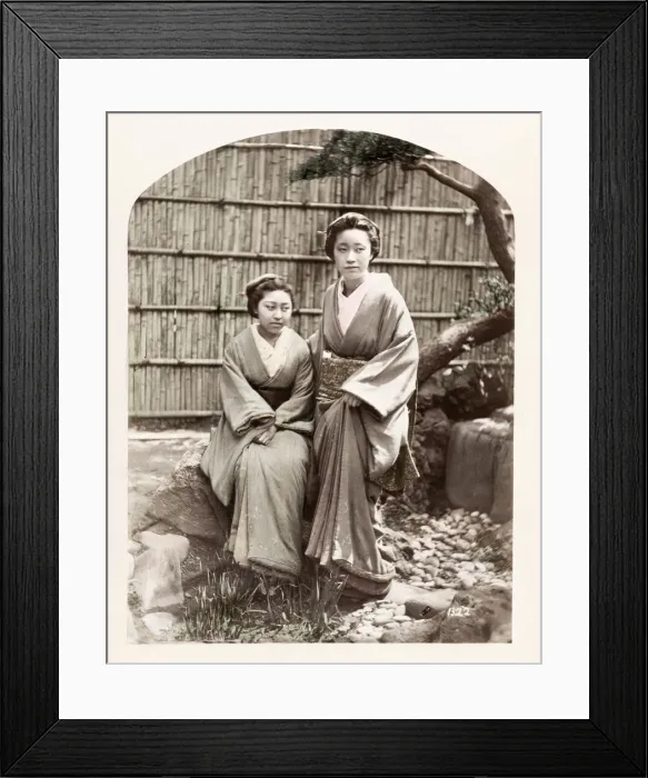Framed Print : Late 19th century - young Japanese women Framed Print : Late 19th century - young Japanese women