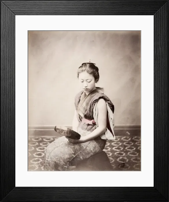 Framed Print : Late 19th century - young Japanese woman Framed Print : Late 19th century - young Japanese woman