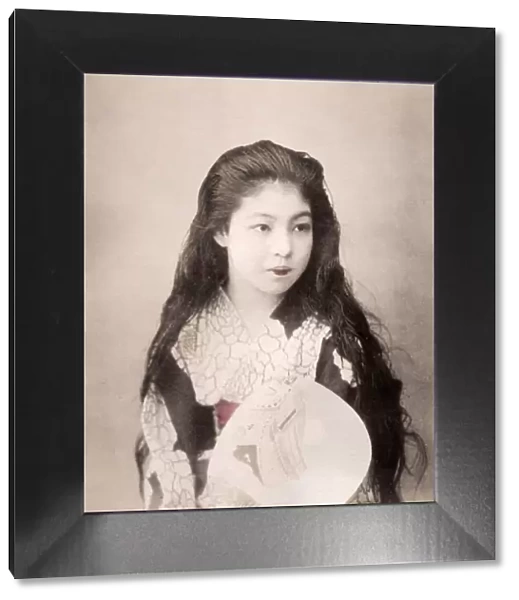 Late 19th century - young Japanese woman, hair down