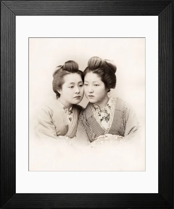 Framed Print : Late 19th century - young Japanese women Framed Print : Late 19th century - young Japanese women