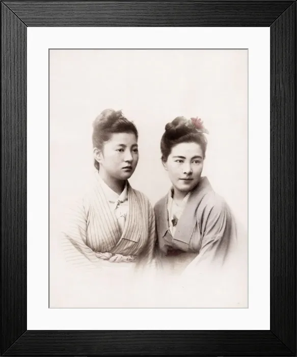 Framed Print : Late 19th century - young Japanese women Framed Print : Late 19th century - young Japanese women