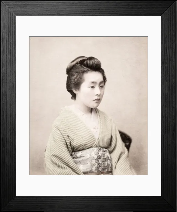 Framed Print : Late 19th century - young Japanese woman Framed Print : Late 19th century - young Japanese woman