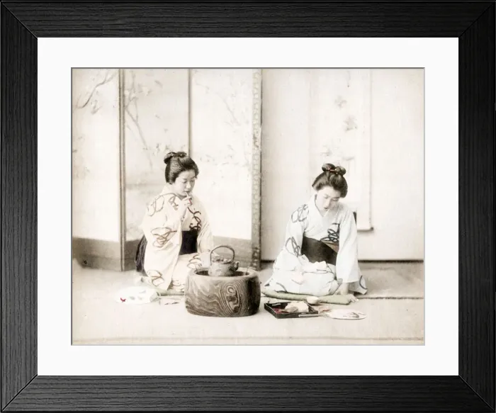 Framed Print : Late 19th century - young Japanese women Framed Print : Late 19th century - young Japanese women