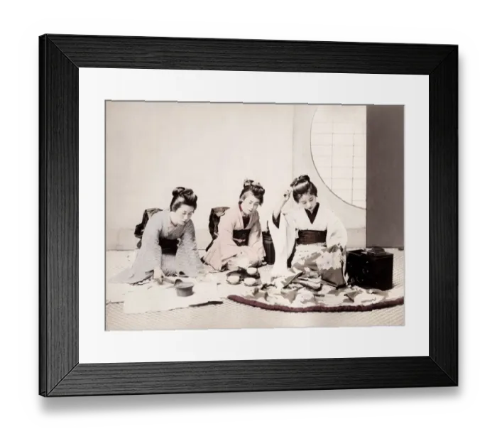 Framed Print : Late 19th century - young Japanese women Framed Print : Late 19th century - young Japanese women