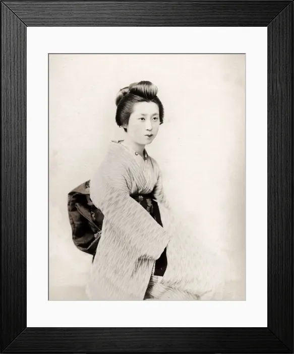 Framed Print : Late 19th century - young Japanese woman Framed Print : Late 19th century - young Japanese woman