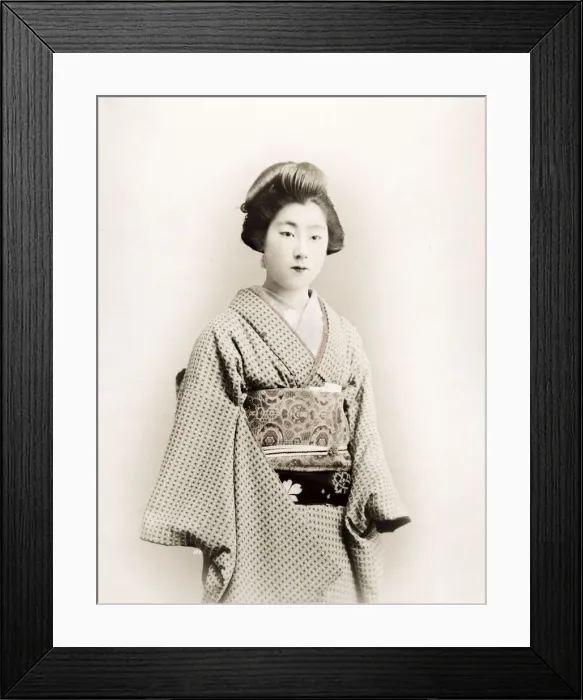 Framed Print : Late 19th century - young Japanese woman Framed Print : Late 19th century - young Japanese woman