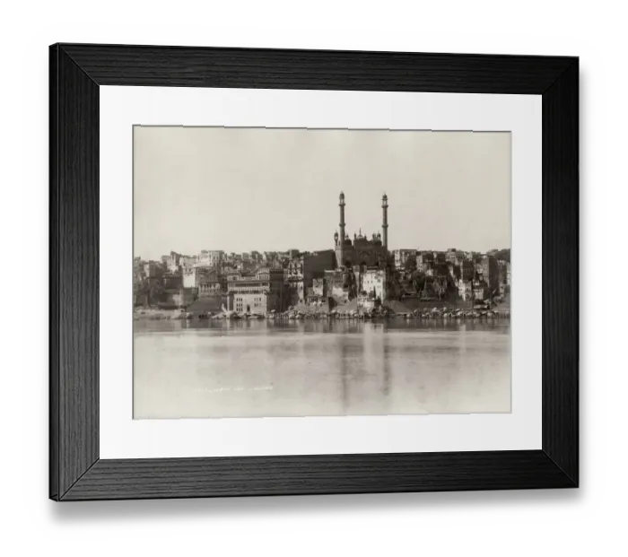 Framed Print : View of Benares Varanasi from the River Ganges Framed Print : View of Benares Varanasi from the River Ganges