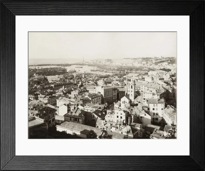 Framed Print : Genoa, Genova, Italy, c. 1880 s, docks and ships Framed Print : Genoa, Genova, Italy, c. 1880 s, docks and ships