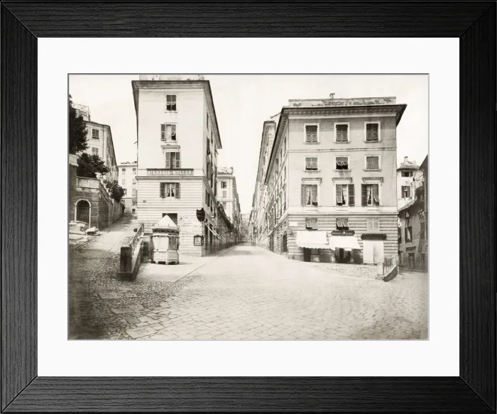 Framed Print : Genova, Genoa, Italy, via Cafaro, c. 1890s Framed Print : Genova, Genoa, Italy, via Cafaro, c. 1890s