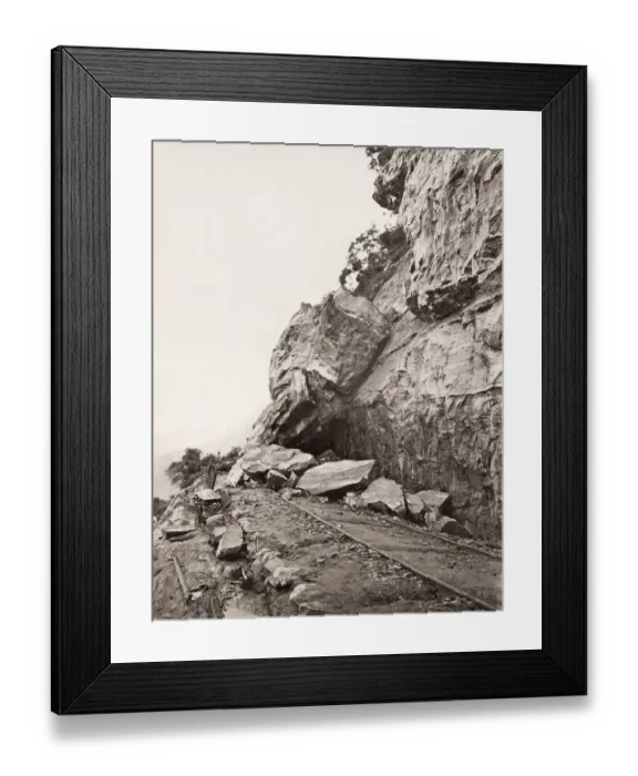 Framed Print : Rockfall, Kandy railway, Ceylon, Sri Lanka Framed Print : Rockfall, Kandy railway, Ceylon, Sri Lanka