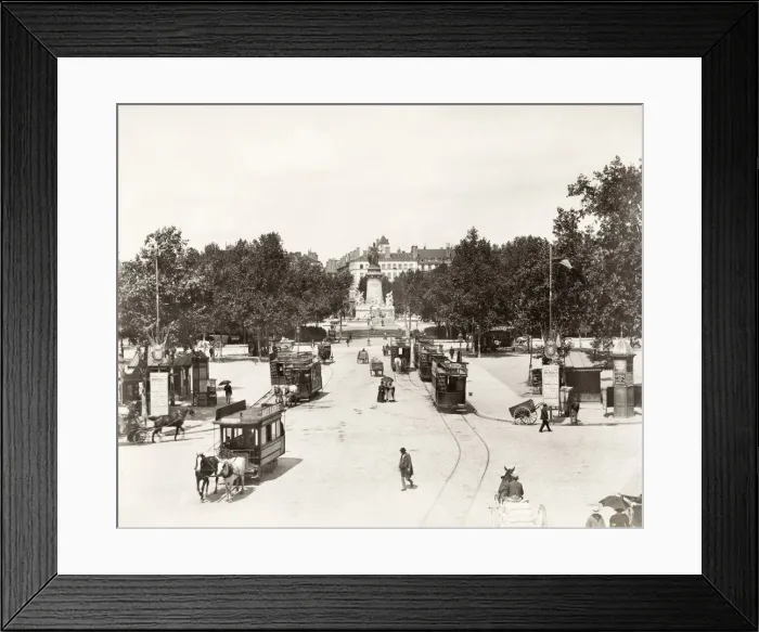 Framed Print : Place Carnot, Lyon, France, trams and horse-drawn traffic Framed Print : Place Carnot, Lyon, France, trams and horse-drawn traffic