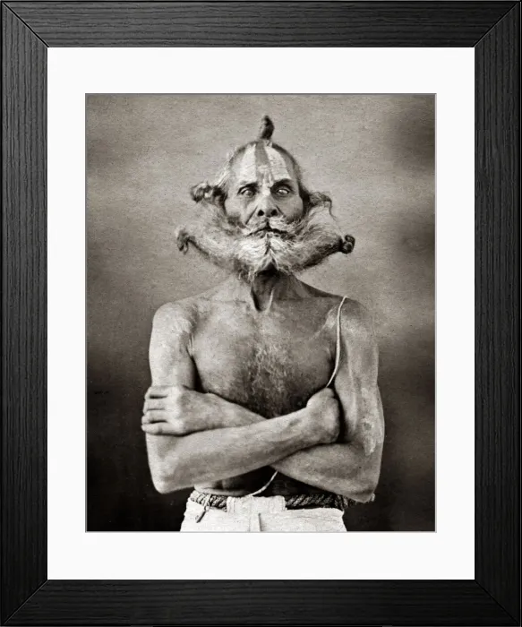 Framed Print : Indian man with specatacular facial hair Framed Print : Indian man with specatacular facial hair