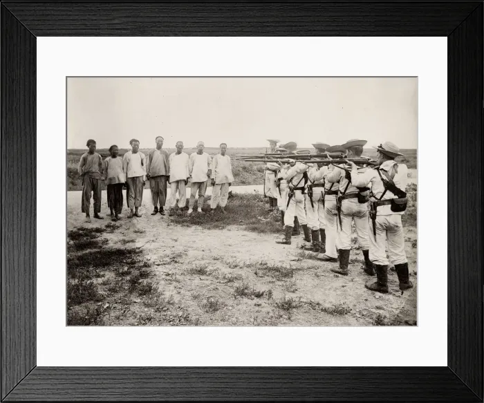 Framed Print : Range party, HMS Blenheim, Weihaiwei, China Framed Print : Range party, HMS Blenheim, Weihaiwei, China