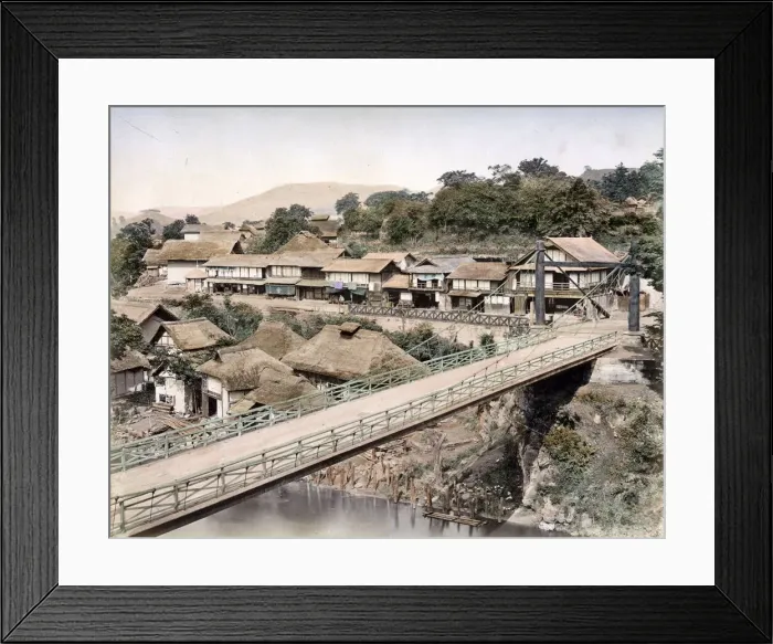 Framed Print : Early suspension bridge, Japan Framed Print : Early suspension bridge, Japan
