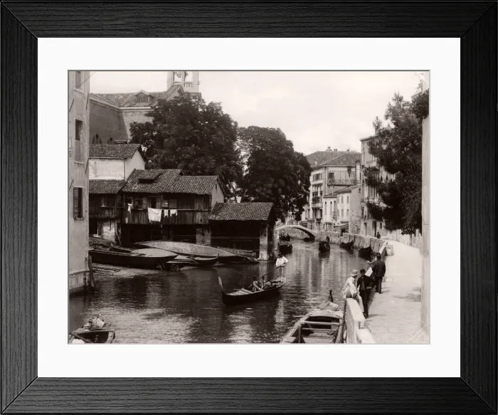Framed Print : Daily life on a canal, boats, gondola, Venice Italy Framed Print : Daily life on a canal, boats, gondola, Venice Italy