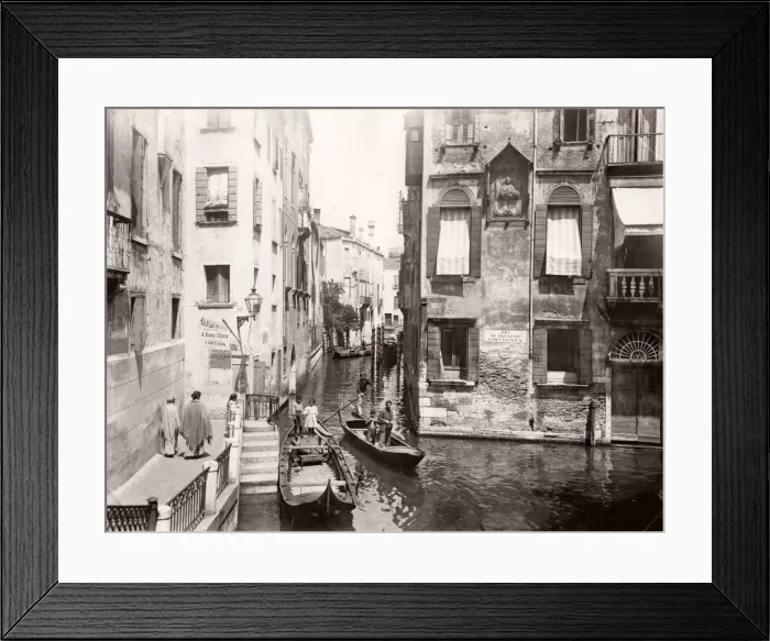 Framed Print : Daily life on a canal, boats, gondola, Venice Italy Framed Print : Daily life on a canal, boats, gondola, Venice Italy