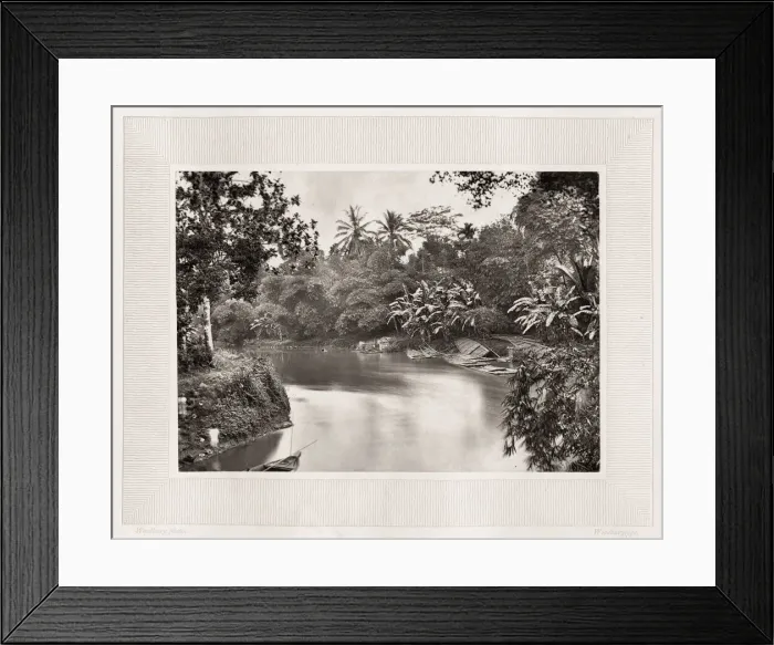 Framed Print : River scene, Java, Indonesia, Woodburytpe Framed Print : River scene, Java, Indonesia, Woodburytpe