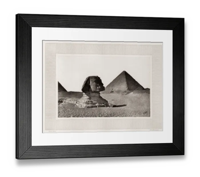 Framed Print : The Sphinx and Great Pyramid at Giza, Woodburytype Framed Print : The Sphinx and Great Pyramid at Giza, Woodburytype