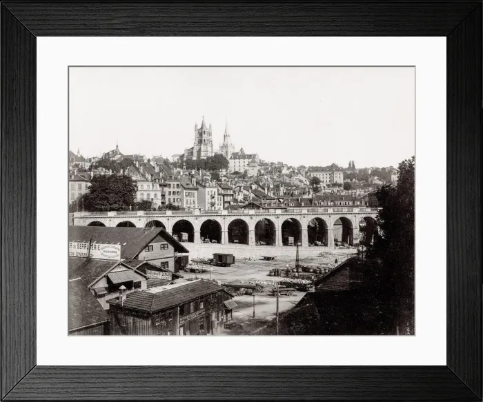 Framed Print : City of Lausanne, Switzerland, Sommer studio Framed Print : City of Lausanne, Switzerland, Sommer studio