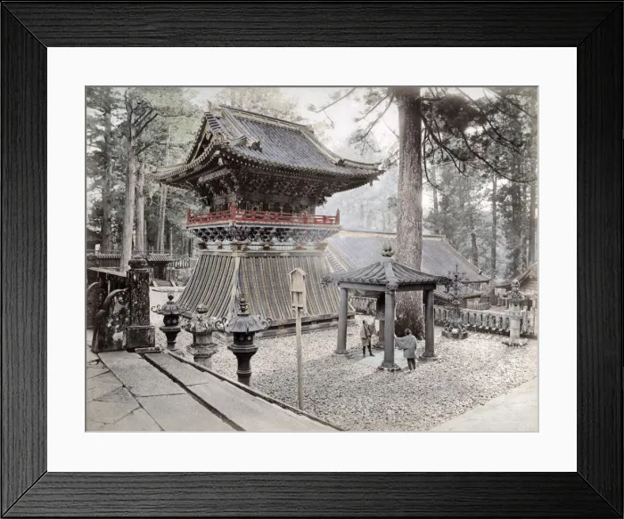 Framed Print : Bell Tower of Nikko Tosho Shrine, Japan, c. 1880 s Framed Print : Bell Tower of Nikko Tosho Shrine, Japan, c. 1880 s