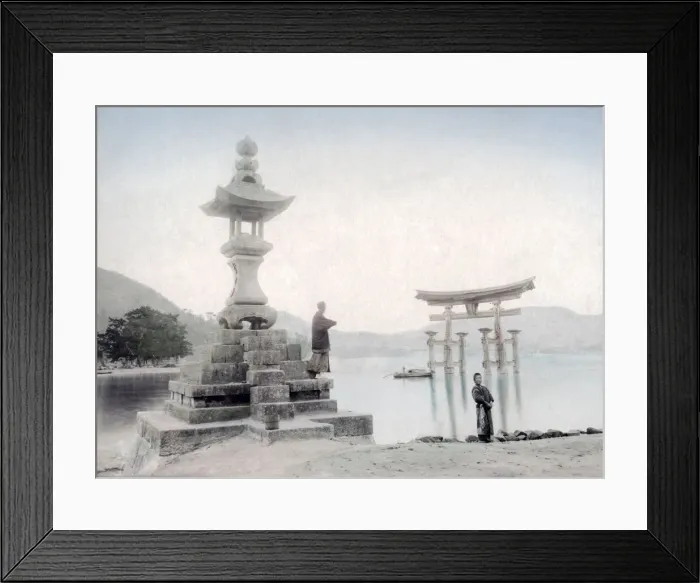 Framed Print : Itsukushima Shrine, Floating Torii, Japan, c. 1890 Framed Print : Itsukushima Shrine, Floating Torii, Japan, c. 1890