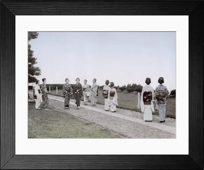 Framed Print : Group of geishas, Japan, c, 1890 Framed Print : Group of geishas, Japan, c, 1890