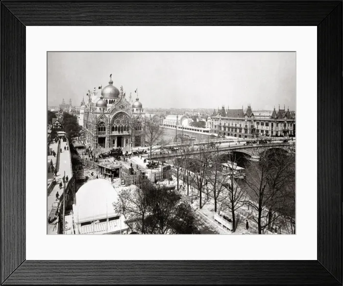 Framed Print : View along the river Seine, World Fair, Paris, c. 1900 Framed Print : View along the river Seine, World Fair, Paris, c. 1900