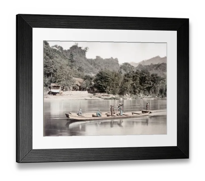 Framed Print : c. 1880s Japan - Japanese river boat or punt Framed Print : c. 1880s Japan - Japanese river boat or punt