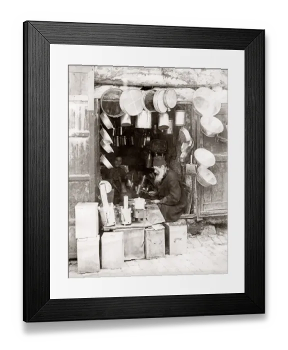 Framed Print : Tinsmith at work in his shop, Cairo, Egypt, c. 1880 s Framed Print : Tinsmith at work in his shop, Cairo, Egypt, c. 1880 s