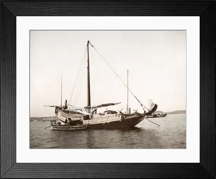 Framed Print : c. 1880s Japan - Japanese ship junk Framed Print : c. 1880s Japan - Japanese ship junk