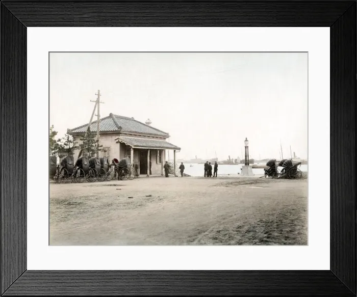 Framed Print : c. 1880s Japan - Hatoba, pier Kobe Framed Print : c. 1880s Japan - Hatoba, pier Kobe