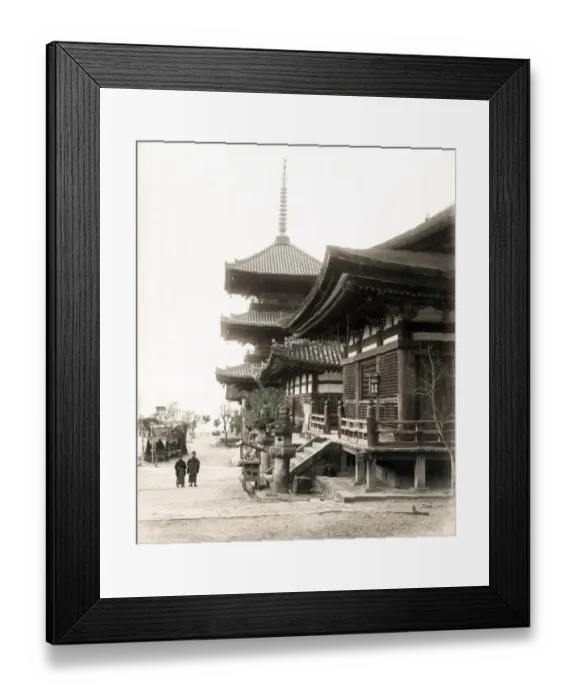 Framed Print : c. 1880s Japan - view of a Buddhist temple Framed Print : c. 1880s Japan - view of a Buddhist temple