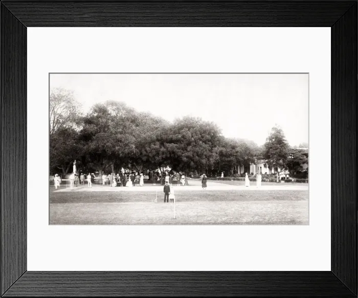 Framed Print : Playing tennis in India, c. 1880 s Framed Print : Playing tennis in India, c. 1880 s