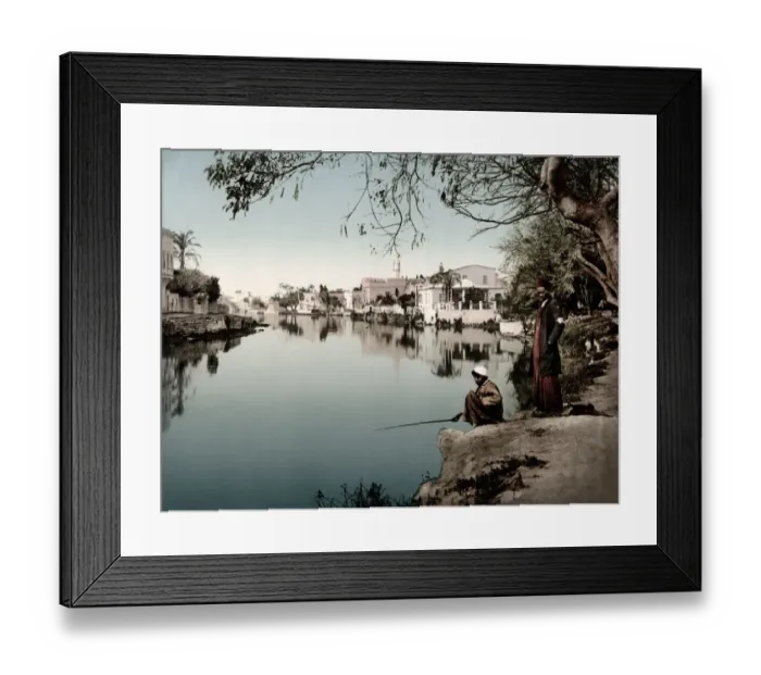 Framed Print : c. 1890s Photochrome Egypt - canal in Alexandria Framed Print : c. 1890s Photochrome Egypt - canal in Alexandria