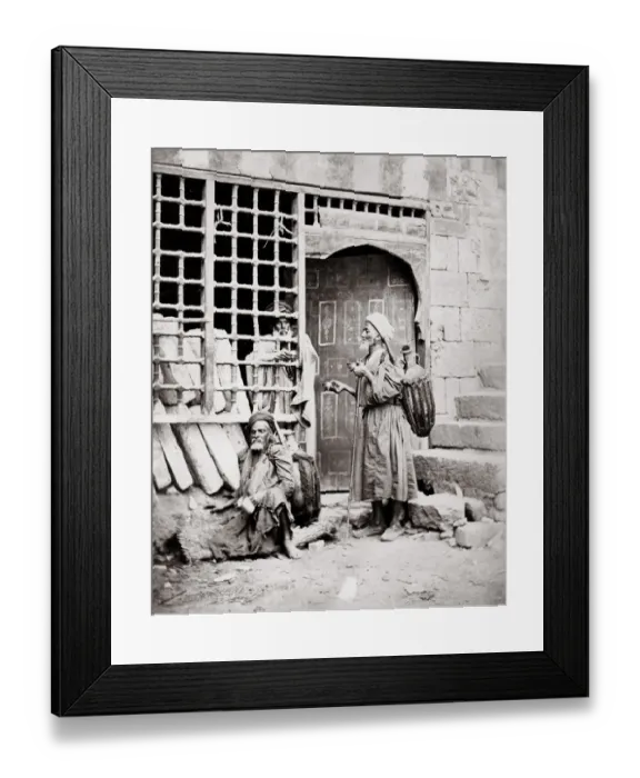 Framed Print : c. 1880s Egypt Cairo -water carriers porters Framed Print : c. 1880s Egypt Cairo -water carriers porters
