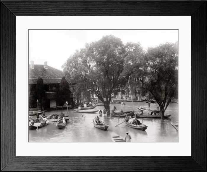 Framed Print : c. 1880s China - Chinese floods and flooding Framed Print : c. 1880s China - Chinese floods and flooding