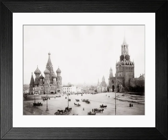 Framed Print : c. 1890s Russia, Moscow, Red Square, Kremlin, St Basil s Framed Print : c. 1890s Russia, Moscow, Red Square, Kremlin, St Basil s