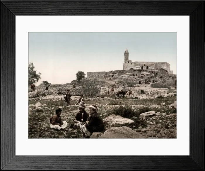 Framed Print : Israel Palestine photochrome - village of Nebi Samwil Framed Print : Israel Palestine photochrome - village of Nebi Samwil
