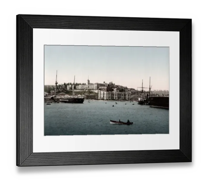 Framed Print : c. 1890s Turkey Istanbul - ships on the Bosphorous Framed Print : c. 1890s Turkey Istanbul - ships on the Bosphorous