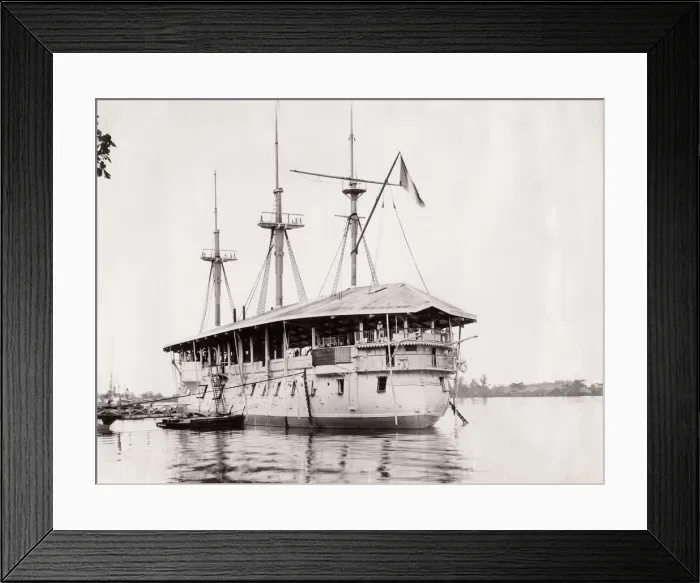 Framed Print : French ship harbour Saigon, Ho Chi Minh city, Indochina, Vietnam Framed Print : French ship harbour Saigon, Ho Chi Minh city, Indochina, Vietnam