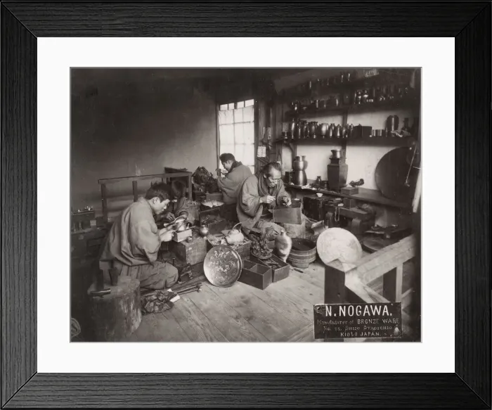 Framed Print : Bronze goods workshop, Japan Framed Print : Bronze goods workshop, Japan
