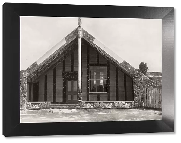 Maori carved house Ohinemutu, New Zealand