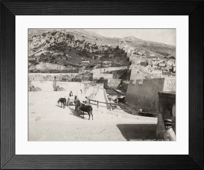 Framed Print : Landport gate Gibraltar, c. 1890 Framed Print : Landport gate Gibraltar, c. 1890